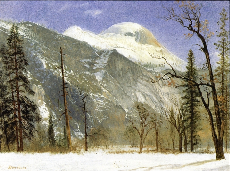 Albert Bierstadt Painting Winter in Yosemite Valley - Click Image to Close